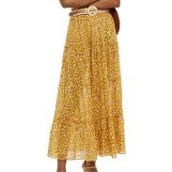 Zimmermann Dresses & Skirts - Womens Zimmermann Carnaby Yellow Chartreuse Pink Animal Print Maxi Skirt XS